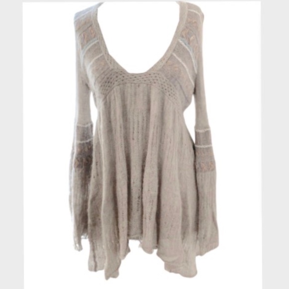 Free People Mohair blend Sweater dress BOHO sleeve - Picture 4 of 8